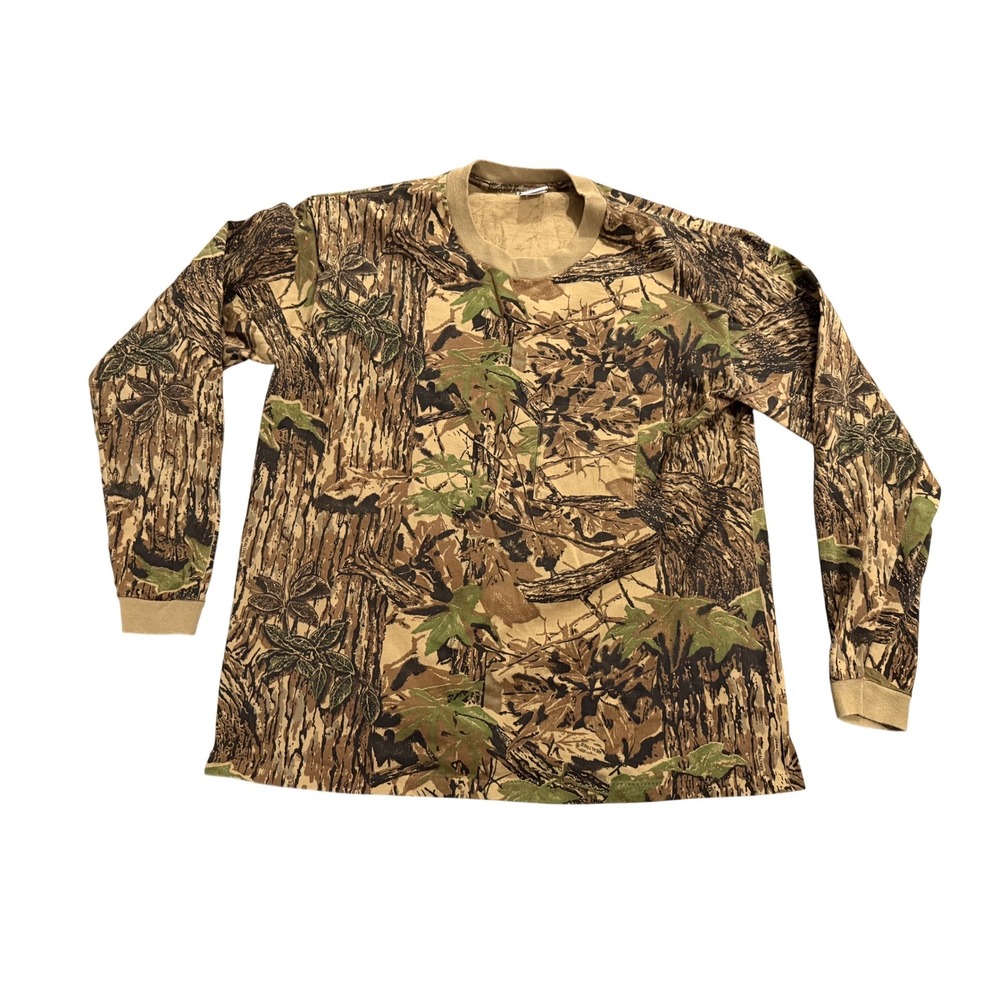 Realtree Camouflage Long Sleeve T-Shirt Mens 2XL Brown‎ Green  Hunting
